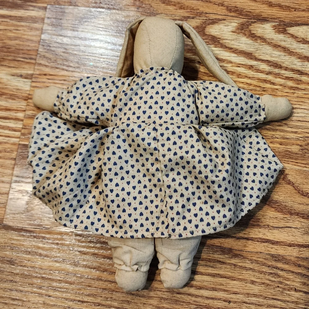 Vintage Rustic Primative Floppy Eared Bunny Rabbit Doll Easter Handmade 8